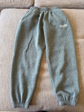 Herculette Women's Green Fleece Joggers - Elastic Waist & Cuffed Ankles